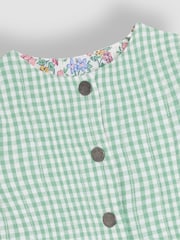 JoJo Maman Bébé Soft Pink Floral Print Quilted Reversible 100% Cotton Jacket - Image 7 of 9