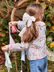 JoJo Maman Bébé Soft Pink Floral Print Quilted Reversible 100% Cotton Jacket - Image 9 of 9