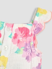 Pink, tropisch, floral - JoJo Maman Bébé Ruffle Strap Pretty Sunsuit - Bild 3 von 3
