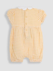 JoJo Maman Bébé Yellow Duck Embroidered Smocked Pretty Romper - Image 4 of 5