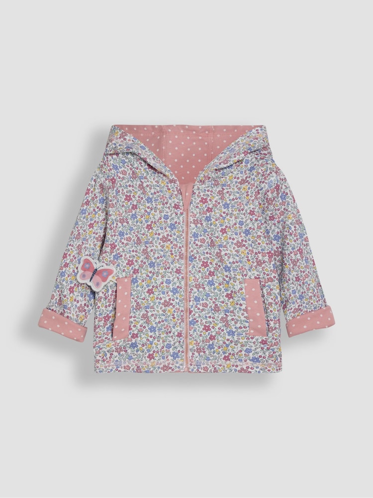 JoJo Maman Bébé Pink Bunny Appliqué Reversible Hoodie - Image 4 of 7