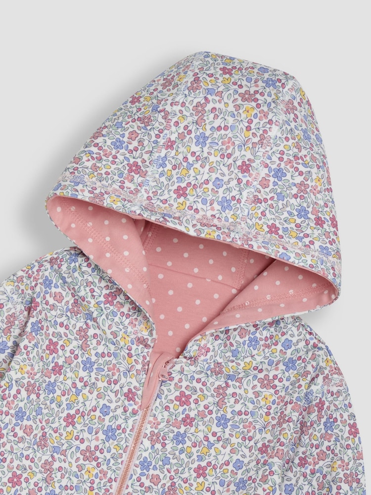 JoJo Maman Bébé Pink Bunny Appliqué Reversible Hoodie - Image 7 of 7