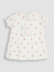 JoJo Maman Bébé White Cherry Peter Pan Collar Smocked Blouse - Image 2 of 3