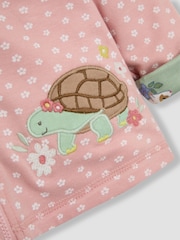 JoJo Maman Bébé Pink Guinea Pig & Tortoise Appliqué Reversible Hoodie - Image 8 of 8