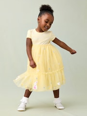 JoJo Maman Bébé Yellow Duck & Bunny Appliqué Hem Tulle Party Dress - Image 1 of 8
