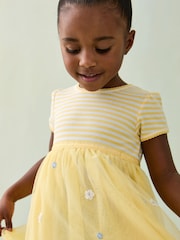 JoJo Maman Bébé Yellow Duck & Bunny Appliqué Hem Tulle Party Dress - Image 4 of 8