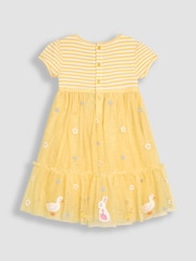 JoJo Maman Bébé Yellow Duck & Bunny Appliqué Hem Tulle Party Dress - Image 7 of 8