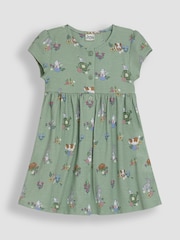 JoJo Maman Bébé Green Guinea Pig Button Through Dress - Image 2 of 3
