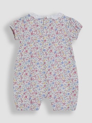 JoJo Maman Bébé Pink Mouse Applique 2 Pack Broderie Collar Rompers - Image 5 of 7