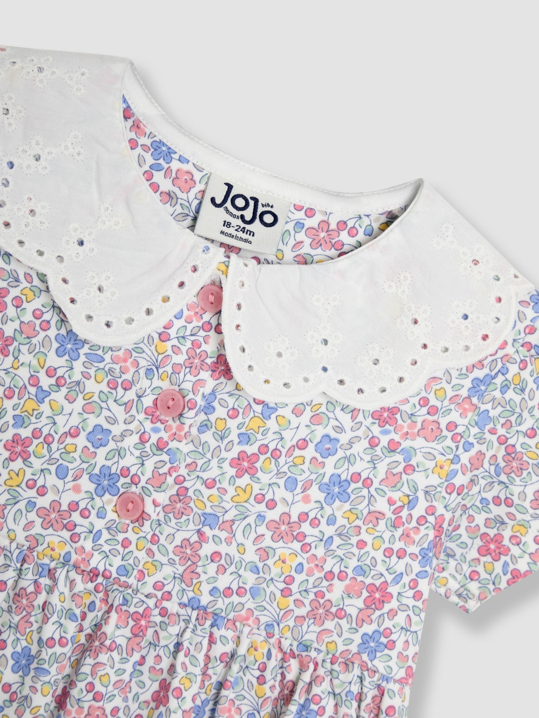 Buy JoJo Maman Bébé Pink Cherry Ditsy Floral Print Peter Pan