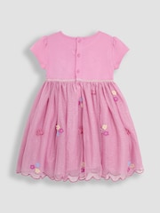 JoJo Maman Bébé Pink Mermaid Appliqué Tulle Party Dress - Image 2 of 3