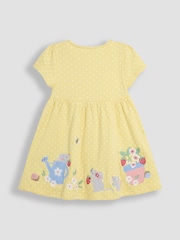 JoJo Maman Bébé Yellow Mouse Appliqué Button Front Dress - Image 2 of 3