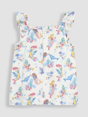 JoJo Maman Bébé Blue Mermaid Scene 2-Piece Pet in Pocket Smocked Blouse & Shorts Set - Image 3 of 6
