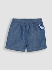 JoJo Maman Bébé Blue Mermaid Scene 2-Piece Pet in Pocket Smocked Blouse & Shorts Set - Image 4 of 6