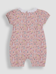 JoJo Maman Bébé Blue Bunny Applique 2 Pack Broderie Collar Rompers - Image 5 of 7
