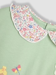 JoJo Maman Bébé Green Fairy Frill Collar Appliqué 100% Cotton Sweatshirt - Image 4 of 4