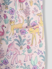 JoJo Maman Bébé Coral Pink Tropical Animals Pretty Ruffle Shoulder Sunsuit - Image 3 of 3