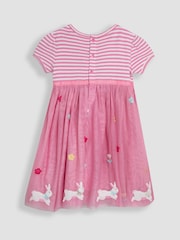 JoJo Maman Bébé Pink Bunny Appliqué Hem Tulle Party Dress - Image 2 of 3