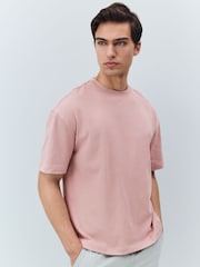 Pink Relaxed Fit Heavyweight T-Shirt - Image 1 of 7