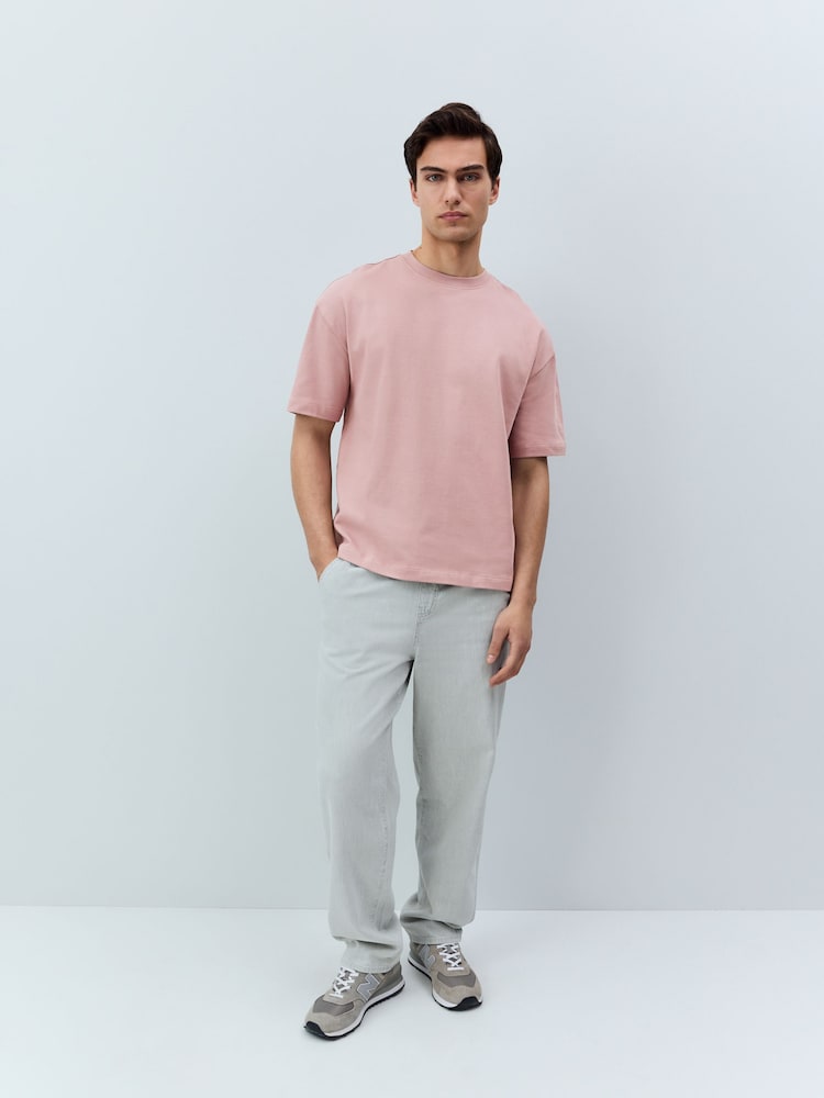 Pink Relaxed Fit Heavyweight T-Shirt - Image 2 of 7 Pink Relaxed Fit Heavyweight T-Shirt - Image 2 of 7