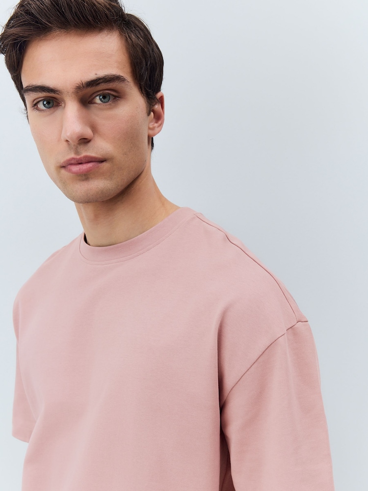 Pink Relaxed Fit Heavyweight T-Shirt - Image 4 of 7