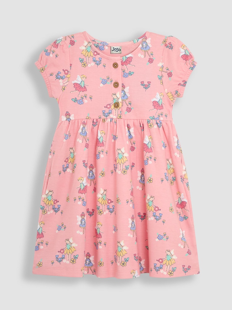JoJo Maman Bébé Pink Fairy Button Front Dress - Image 1 of 4