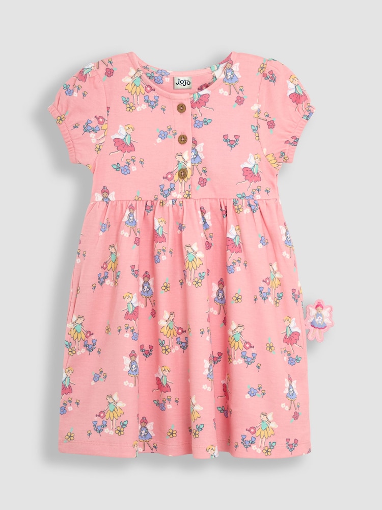 JoJo Maman Bébé Pink Fairy Button Front Dress - Image 2 of 4