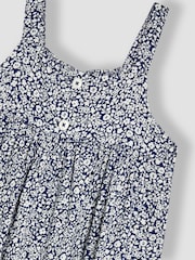 JoJo Maman Bébé Navy Ditsy Floral Button Front Jumpsuit - Image 3 of 3
