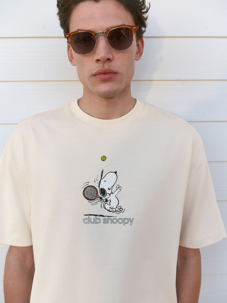 בז' - Licence Snoopy 100% Cotton T-Shirt - Image 3 of 7