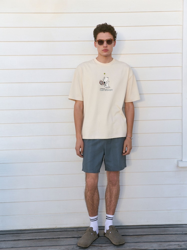 בז' - Licence Snoopy 100% Cotton T-Shirt - Image 4 of 7