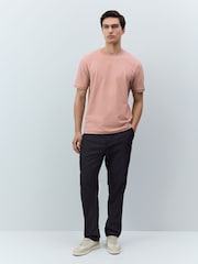Pink Regular Fit Textured T-Shirt - Image 2 of 7