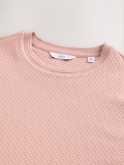 Pink Regular Fit Textured T-Shirt - Image 7 of 7
