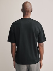 Black Premium Supima Cotton Heavyweight Signature Crew Neck T-Shirt - Image 3 of 7