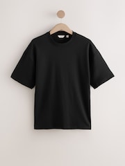 Black Premium Supima Cotton Heavyweight Signature Crew Neck T-Shirt - Image 5 of 7