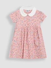 Coelhinho rosa - Vestido JoJo Maman Bébé Peter Pan com gola e botões frontais 100% algodão - Imagem 1 de 4