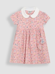 Coelhinho rosa - Vestido JoJo Maman Bébé Peter Pan com gola e botões frontais 100% algodão - Imagem 2 de 4