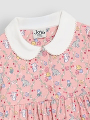 Coelhinho rosa - Vestido JoJo Maman Bébé Peter Pan com gola e botões frontais 100% algodão - Imagem 4 de 4