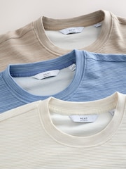 Bleu/écru/neutre - Paquet 3 - T-shirt décontracté à texture ottomane - Image 11 de 11