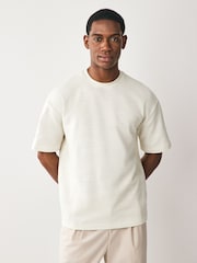 Bleu/écru/neutre - Paquet 3 - T-shirt décontracté à texture ottomane - Image 2 de 11