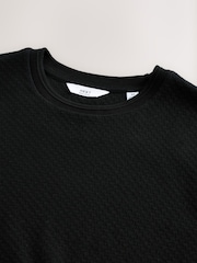 Black Regular Fit Textured T-Shirt - Image 7 of 7