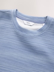 Bleu - Lit 1 place - T-shirt décontracté à texture ottomane - Image 7 de 8