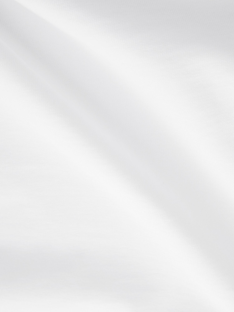 White Relaxed Fit Heavyweight Grandad Collar 100% Cotton T-Shirt - Image 7 of 7 White Relaxed Fit Heavyweight Grandad Collar 100% Cotton T-Shirt - Image 7 of 7