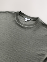 Green Relaxed Fit Textured T-Shirt - Image 6 of 7