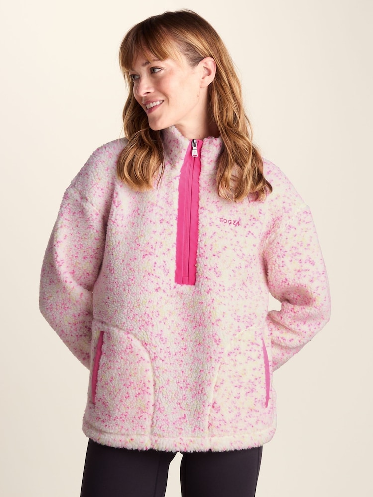Tog 24 Cream Flossie Sherpa Zip Neck Fleece - Image 1 of 7 Tog 24 Cream Flossie Sherpa Zip Neck Fleece - Image 1 of 7