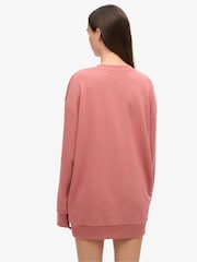 Superdry Pink Luxe Metallic Logo Sweat Dress - Image 2 of 6