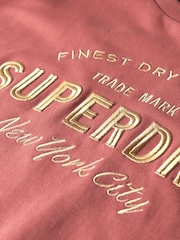 Superdry Pink Luxe Metallic Logo Sweat Dress - Image 6 of 6