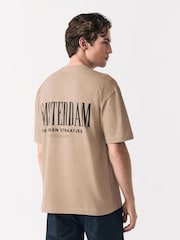 Stone Relaxed Fit Graphic Print Heavy Weight T-Shirt - Image 1 of 9