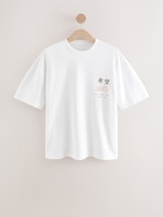 White Japan Relaxed Fit Graphic Print Heavy Weight T-Shirt - Image 6 of 8
