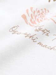 White Japan Relaxed Fit Graphic Print Heavy Weight T-Shirt - Image 7 of 8