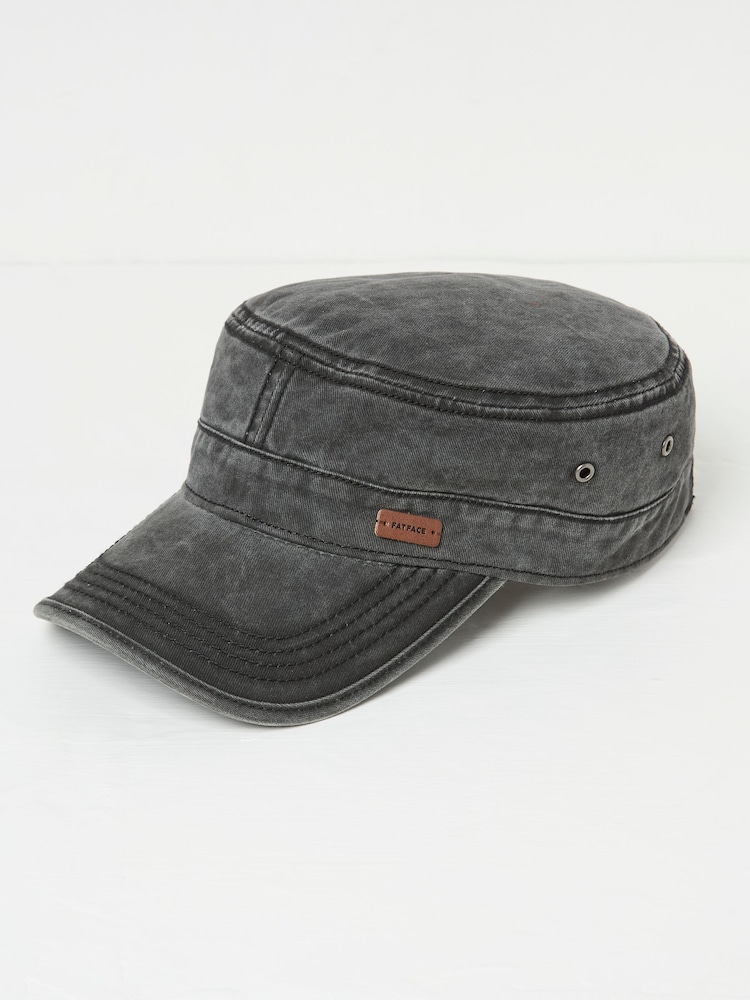 FatFace Black Train Driver 100% Cotton Hat - Image 1 of 2